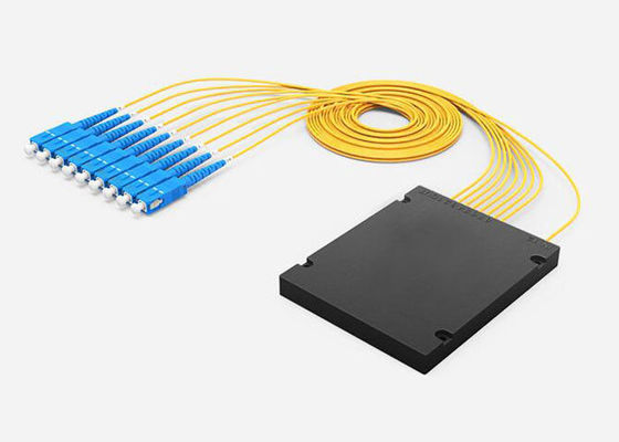 कम प्रविष्टि नुकसान ऑप्टिकल केबल अलगानेवाला, कम PDL 1x8 PLC अलगानेवाला ABS ट्यूब 2.0 मिमी 1M केबल आपूर्तिकर्ता