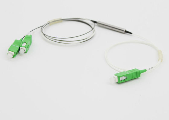 1 X 2 DWDM डिवाइस, SC / APC कनेक्टर्स के साथ मेटल ट्यूब 0.9M G657A1 फाइबर मल्टीप्लेक्सर ई डेमूलिप्लेक्सर आपूर्तिकर्ता